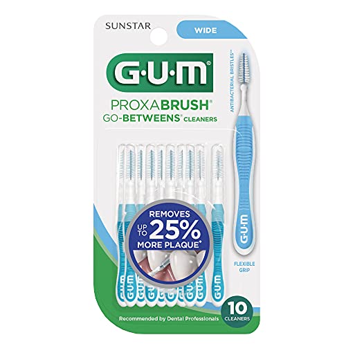 Sunstar 3614 GUM Go-Betweens Proxabrush Cleaners Wide, 10 Count