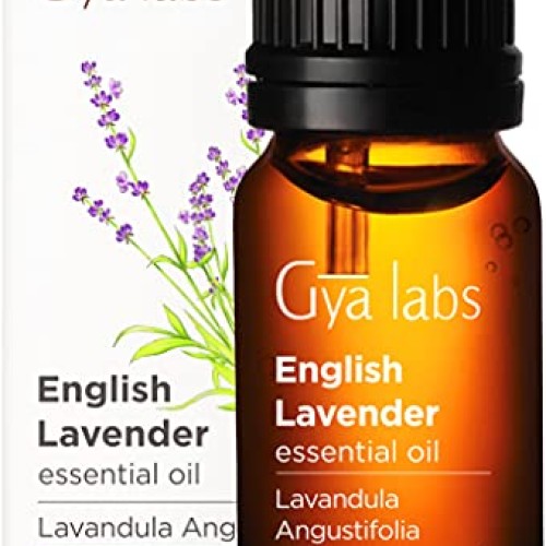 Gya Labs English Lavender Essential Oil for Sleep and Stress Reli...