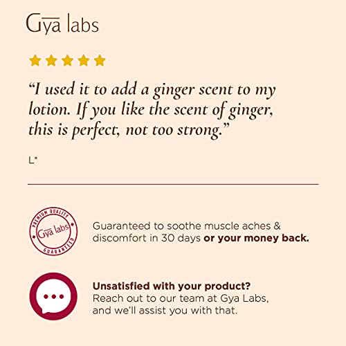 Gya Labs Ginger Essential Oil for Lymphatic Drainage Massage, Swe...
