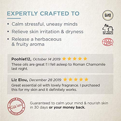 Gya Labs Organic Roman Chamomile Essential Oil - Great for Stress...