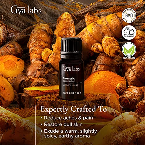 Gya Labs Turmeric Essential Oil for Pain Relief and Skin Care - T...