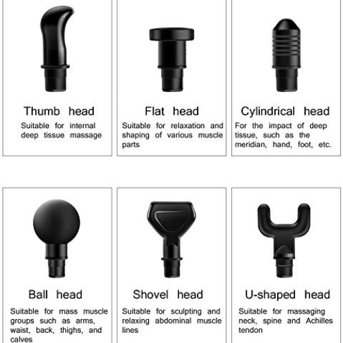 Gymqian Ultra Quiet Portable Fascia Gun Handheld Percussion Massa...