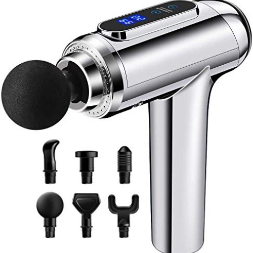 Gymqian Ultra Quiet Portable Fascia Gun Handheld Percussion Massa...