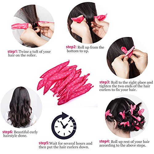 30pcs Hair Rollers - HailiCare Foam Hair Roller for Hair DIY - Fl...