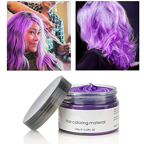 Hair Color Wax,Hair Wax 4.23 oz Purple Hair Dye Wax Hairstyle Pom...