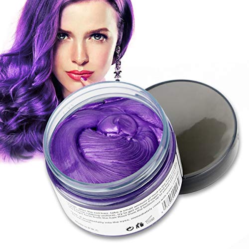 Hair Color Wax,Hair Wax 4.23 oz Purple Hair Dye Wax Hairstyle Pom...
