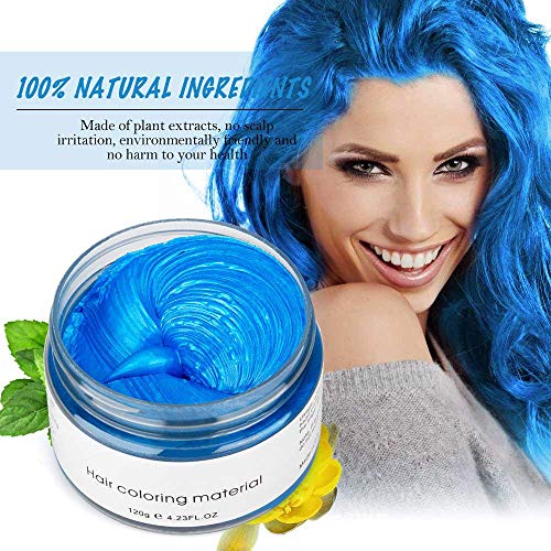 Hair Color Wax Instant Blue Unisex Hair Dye Wax 4.23 oz Temporary...