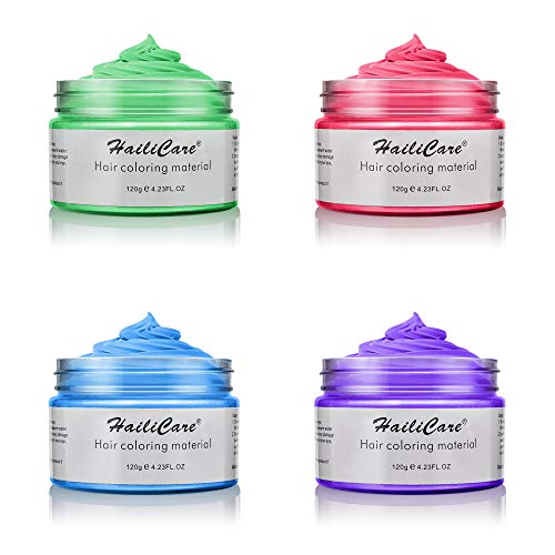 Temporary Hair Color Wax HailiCare 4 Colors in 1 Wash Out Hair Dy...