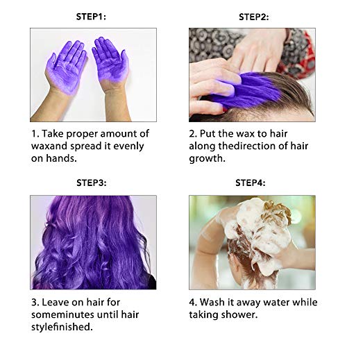 Temporary Hair Color Wax, HailiCare Disposable Hair Dye, Hairstyl...
