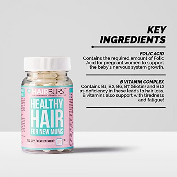 HAIRBURST Pregnancy Vitamins for Hair Growth - One Month Supply -...