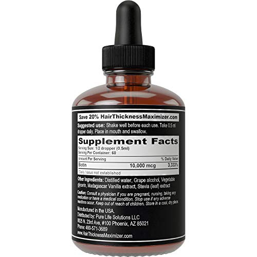 Liquid Biotin Drops for Hair Growth 10000mcg Extra Strength by Ha...