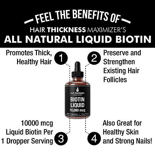 Liquid Biotin Drops for Hair Growth 10000mcg Extra Strength by Ha...