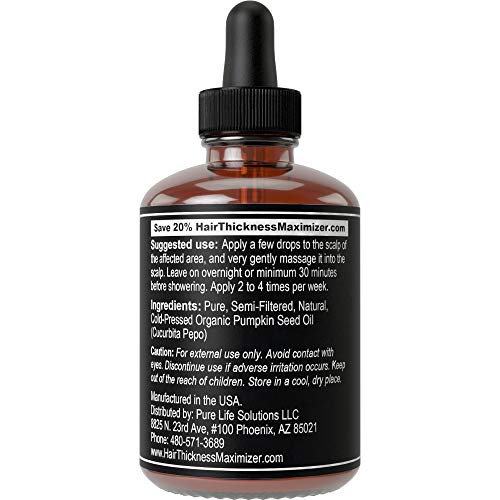 Organic Pumpkin Seed Oil For Hair Growth by Hair Thickness Maximi...