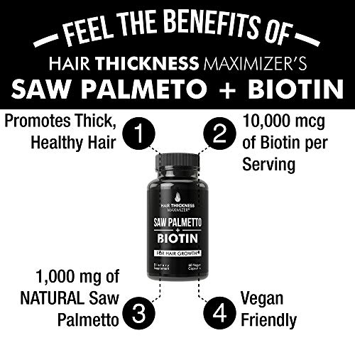 Saw Palmetto + Biotin Advanced 2-in-1 Combo for Hair Growth. Vega...