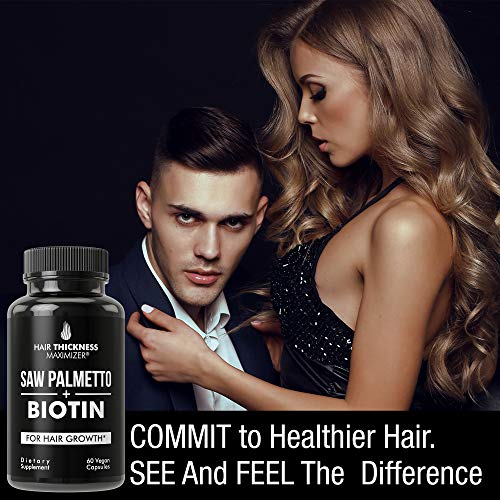 Saw Palmetto + Biotin Advanced 2-in-1 Combo for Hair Growth. Vega...