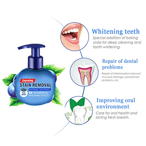 Haluoo Press Whitening Toothpaste,Baking Soda Intensive Stain Rem...