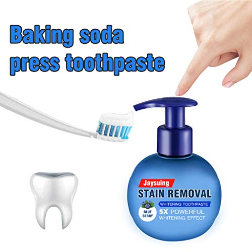 Haluoo Press Whitening Toothpaste,Baking Soda Intensive Stain Rem...