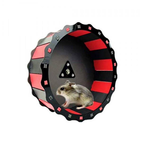 8 Hamster Wheel Toy, Wooden Pet Exercise Running Wheel Toy - Sil...