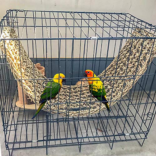 Bird Seagrass Mat,Natural Grass Woven Net Hammock Hanging on Parr...