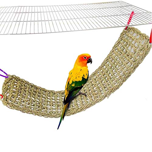 Bird Seagrass Mat,Natural Grass Woven Net Hammock Hanging on Parr...
