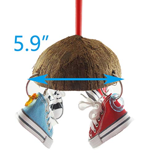 Bird Training Toys Coco Shell with Mini Sneaker Ring Chew Toy, Pa...