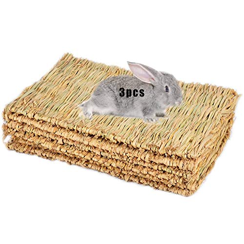 Grass Mat Woven Bed Mat for Small Animal Bunny Bedding Nest Chew ...