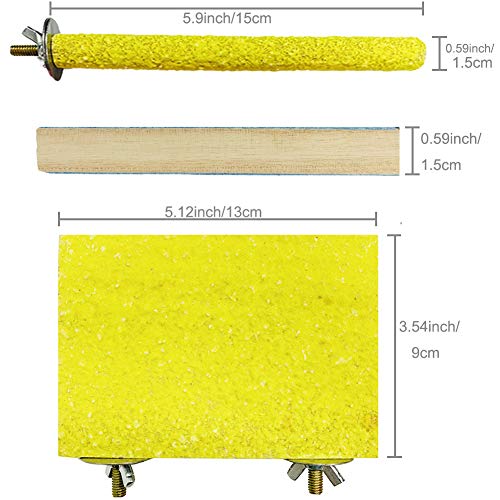 Hamiledyi 6 PCS Bird Perch Stand Toy Wood Parrot Paw Grinding Sti...