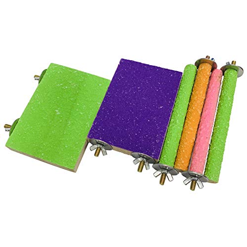 Hamiledyi 6 PCS Bird Perch Stand Toy Wood Parrot Paw Grinding Sti...