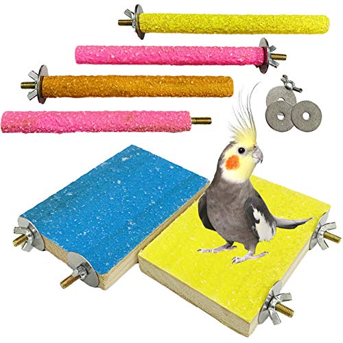 Hamiledyi 6 PCS Bird Perch Stand Toy Wood Parrot Paw Grinding Sti...