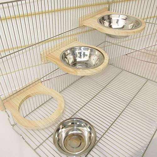 Hamiledyi Bird Feeding Bowl Stainless Steel-Clamp Holder Cage Bir...