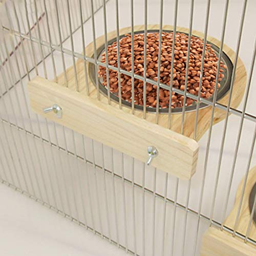 Hamiledyi Bird Feeding Bowl Stainless Steel-Clamp Holder Cage Bir...