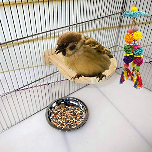 Hamiledyi Bird Feeding Bowl Stainless Steel-Clamp Holder Cage Bir...