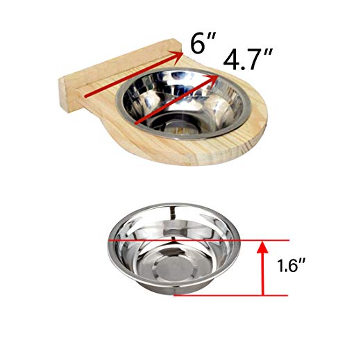 Hamiledyi Bird Feeding Bowl Stainless Steel-Clamp Holder Cage Bir...