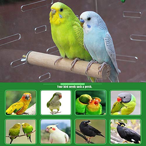 Hamiledyi Bird Perch Bird Stand Bird Cage Accessories Natural Woo...