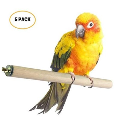 Hamiledyi Bird Perch Bird Stand Bird Cage Accessories Natural Woo...