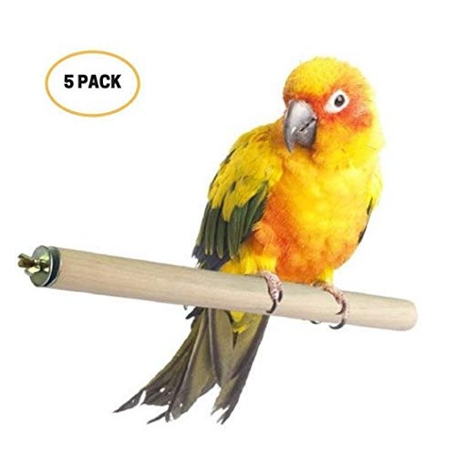 Hamiledyi Bird Perch Bird Stand Bird Cage Accessories Natural Woo...