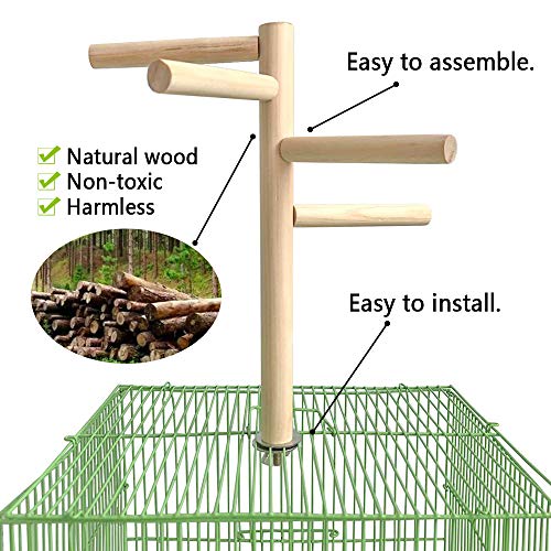 Hamiledyi Parakeet Perch,Bird Natural Wood Stand,Parrot Cage Top ...