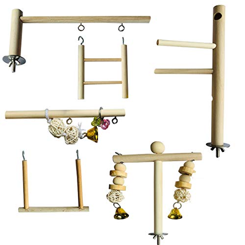 Hamiledyi Parrot Playground Parakeet Perches Outside Cage Bird Cl...