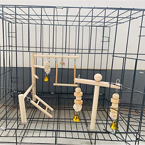 Hamiledyi Parrot Playground Parakeet Perches Outside Cage Bird Cl...