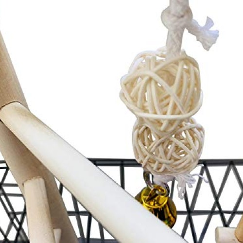Hamiledyi Parrot Playground Parakeet Perches Outside Cage Bird Cl...