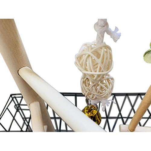Hamiledyi Parrot Playground Parakeet Perches Outside Cage Bird Cl...