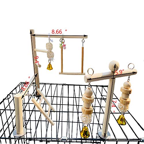 Hamiledyi Parrot Playground Parakeet Perches Outside Cage Bird Cl...