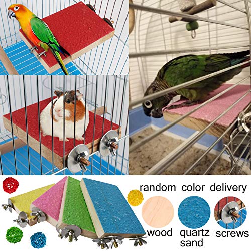 Parrot Perch Stand 12PCS Wood Bird Perch Stand Platform Paw Grind...