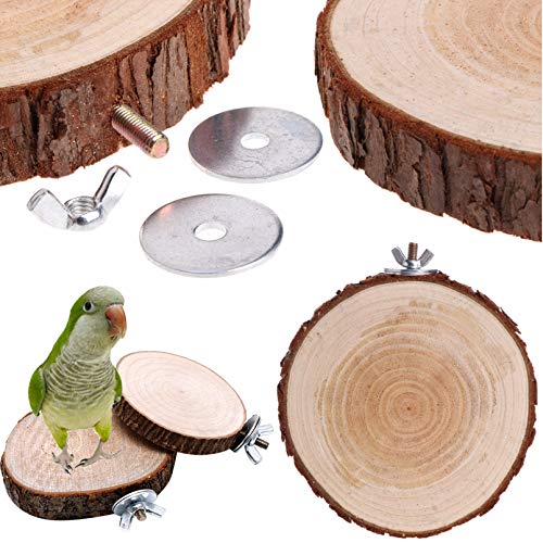 Parrot Perch Stand 12PCS Wood Bird Perch Stand Platform Paw Grind...