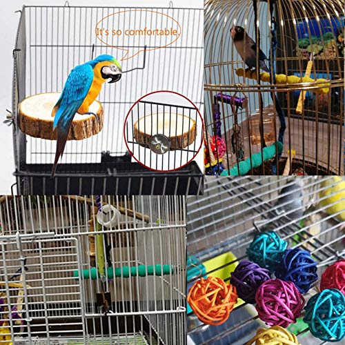 Parrot Perch Stand 12PCS Wood Bird Perch Stand Platform Paw Grind...