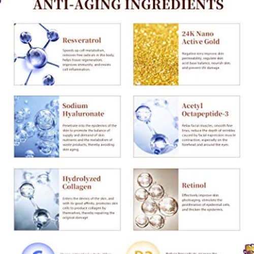 Retinol 24k Gold Under Eye Masks For Dark Circles And Puffiness A...