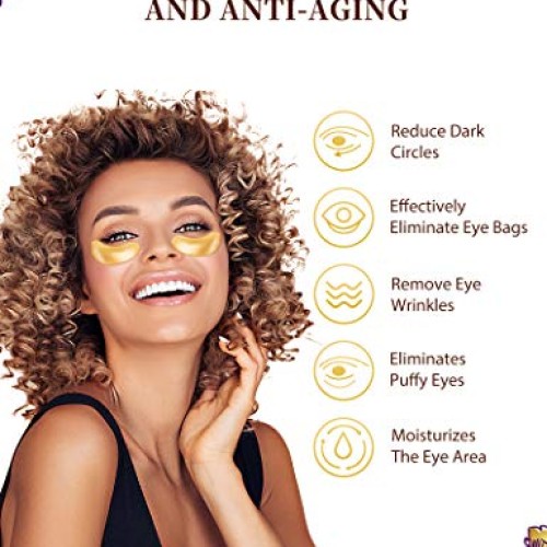 Retinol 24k Gold Under Eye Masks For Dark Circles And Puffiness A...