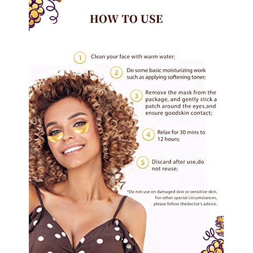 Retinol 24k Gold Under Eye Masks For Dark Circles And Puffiness A...