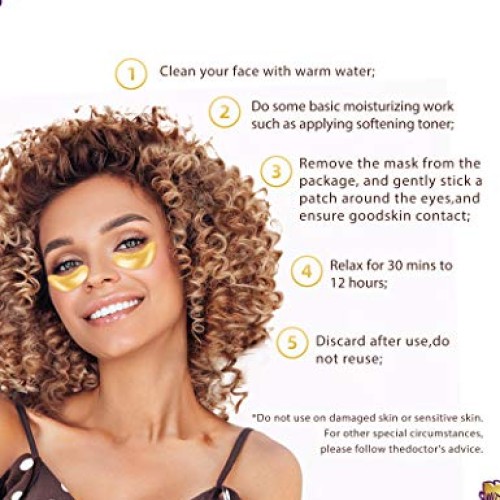 Retinol 24k Gold Under Eye Masks For Dark Circles And Puffiness A...