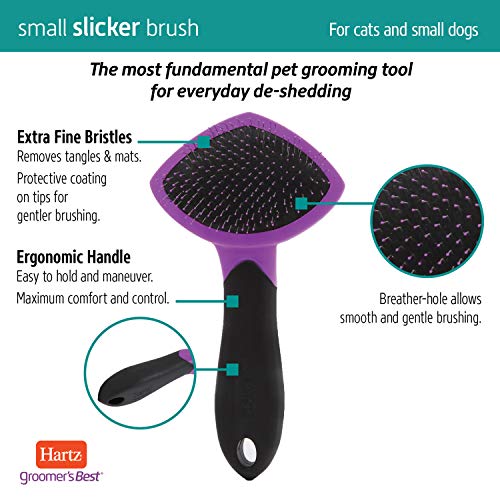 HARTZ, Groomers Best Small Slicker Brush for Cats and Small Dogs...
